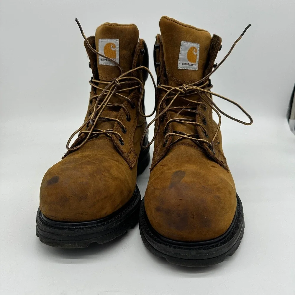 Carhartt Mens Work Boots 13 Brown Black Steel Toe Waterproof Leather CMW6220